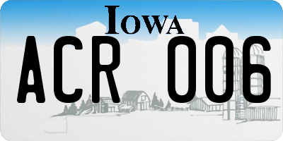 IA license plate ACR006