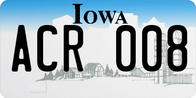 IA license plate ACR008