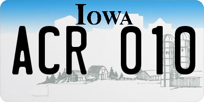 IA license plate ACR010