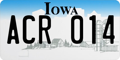 IA license plate ACR014