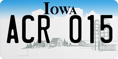 IA license plate ACR015