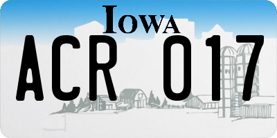 IA license plate ACR017