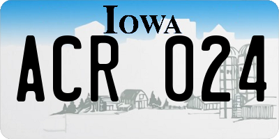 IA license plate ACR024