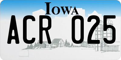 IA license plate ACR025