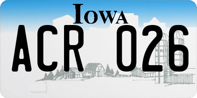 IA license plate ACR026