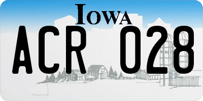 IA license plate ACR028