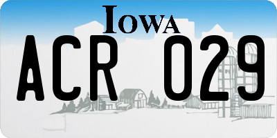 IA license plate ACR029