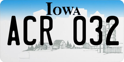 IA license plate ACR032