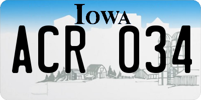 IA license plate ACR034