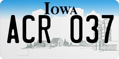 IA license plate ACR037