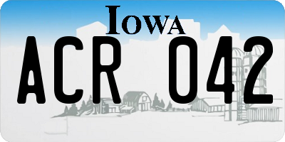 IA license plate ACR042