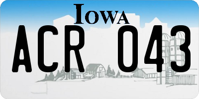 IA license plate ACR043