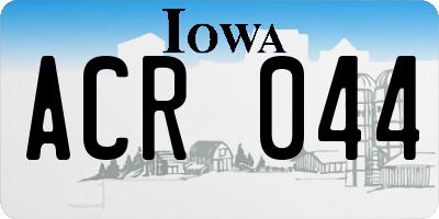 IA license plate ACR044