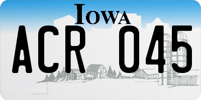 IA license plate ACR045