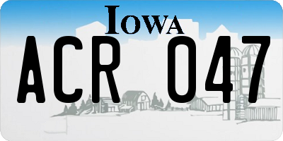 IA license plate ACR047