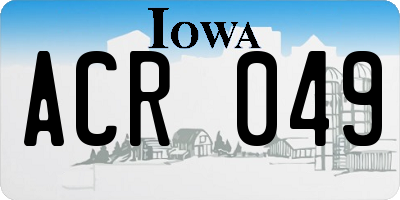 IA license plate ACR049