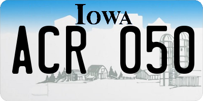 IA license plate ACR050
