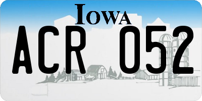 IA license plate ACR052
