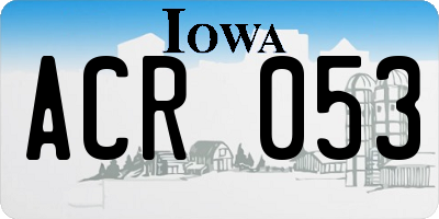 IA license plate ACR053