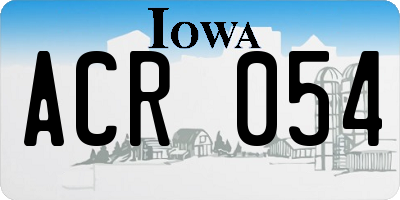 IA license plate ACR054