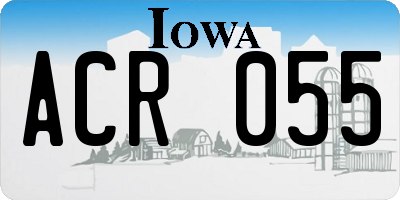 IA license plate ACR055