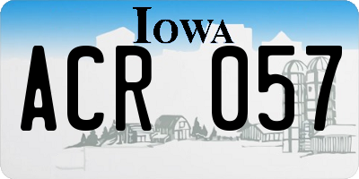 IA license plate ACR057