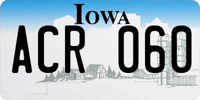 IA license plate ACR060