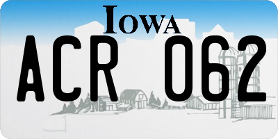 IA license plate ACR062
