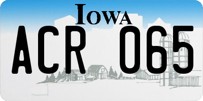 IA license plate ACR065