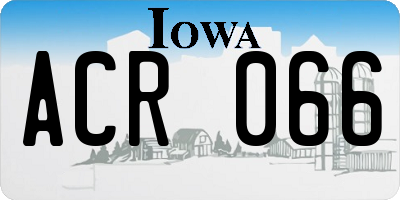 IA license plate ACR066