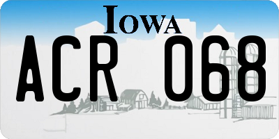 IA license plate ACR068