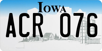 IA license plate ACR076