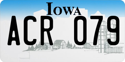 IA license plate ACR079