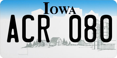 IA license plate ACR080