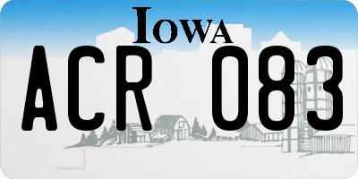 IA license plate ACR083