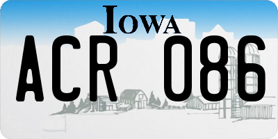 IA license plate ACR086