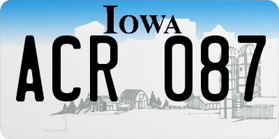 IA license plate ACR087