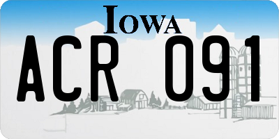 IA license plate ACR091