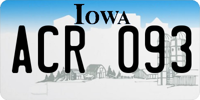 IA license plate ACR093