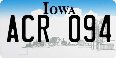 IA license plate ACR094