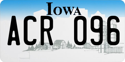 IA license plate ACR096