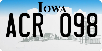 IA license plate ACR098
