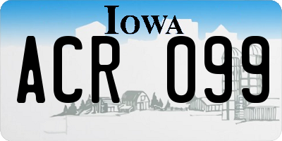IA license plate ACR099