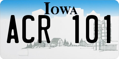 IA license plate ACR101