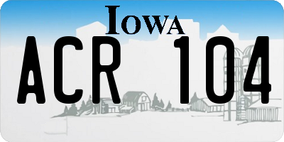 IA license plate ACR104