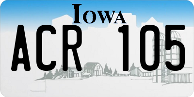 IA license plate ACR105