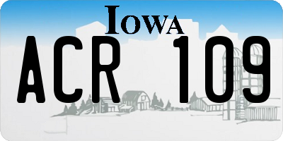 IA license plate ACR109