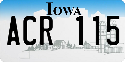 IA license plate ACR115
