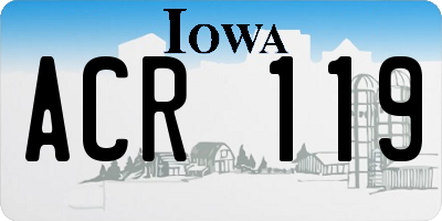 IA license plate ACR119