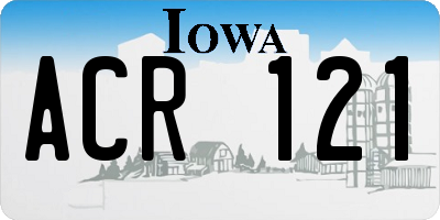 IA license plate ACR121